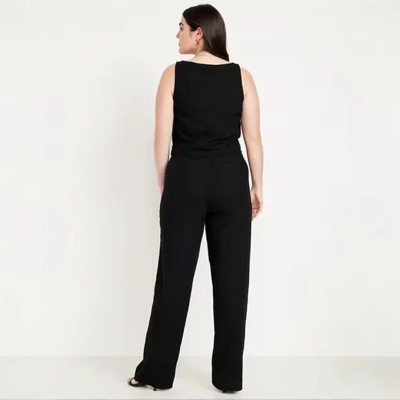 NWOT Old‎ Navy Extra High-Waisted Pleated Taylor Wide-Leg Linen-Blend Trou… - Picture 4 of 9